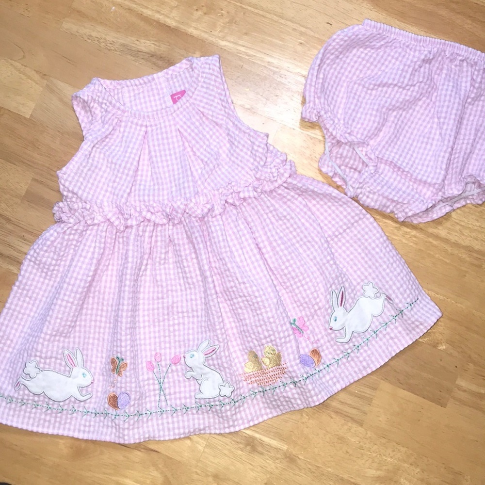 Pink gingham easter dress